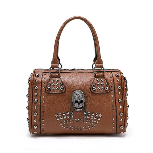 3D Crystal Skull Bag With Studded Satchels