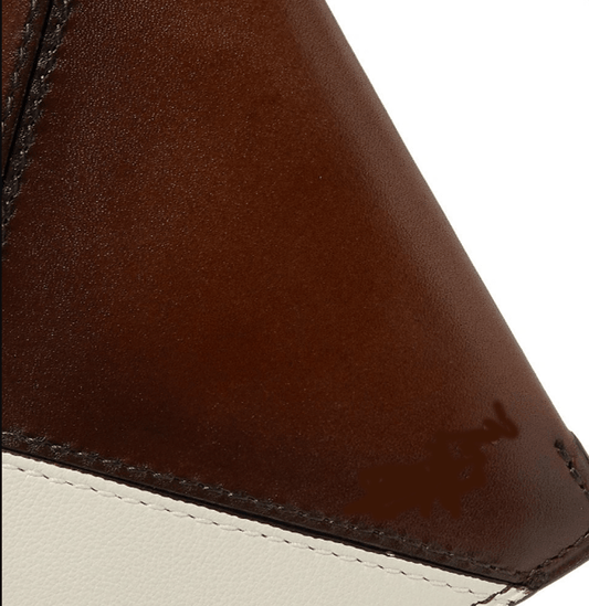 Preorder Patchwork Leather Billfold Wallet - Men - Brown