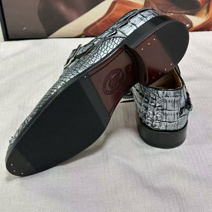 Crocodile Leather Lace-Up Shoes,Crocodile Business Dress Shoes