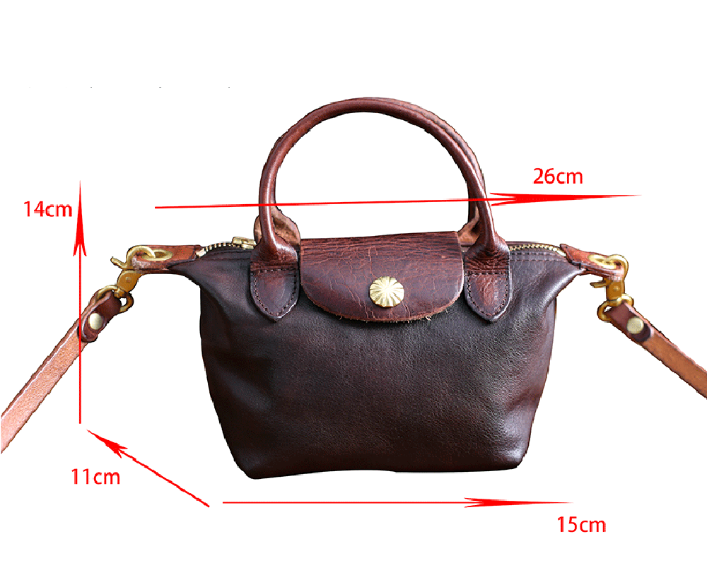 Rossie Viren Women's Womens Vintage Horse Skin Leather Small Top Handle Cross Body Shoulder Bag