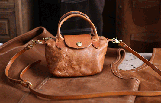 Rossie Viren Women's Womens Vintage Horse Skin Leather Small Top Handle Cross Body Shoulder Bag