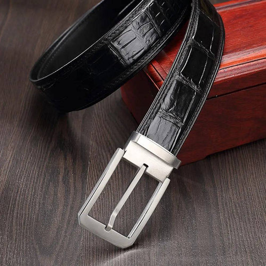 Crocodile Skin Belly Leather Belt 4250