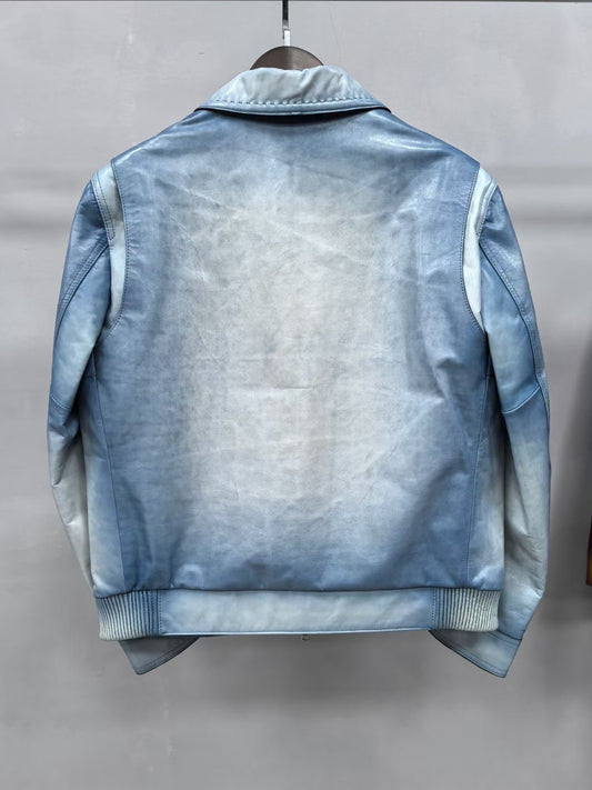 Preorder Mens Jackets , Leather Jacket, Vintage Blue Leather Jackets
