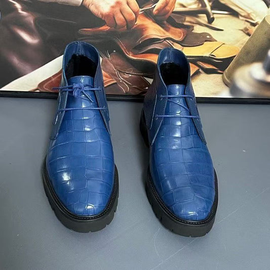 Crocodile Boots , Genuine Crocodile Leather Boots Blue
