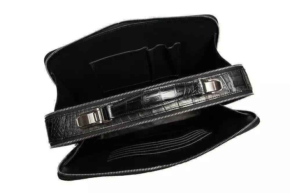 Men's Genuine Crocodile Skin Leather mini Briefcase Bag