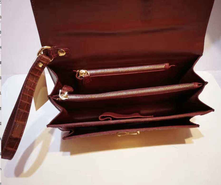 Mens Genuine Crocodile Leather Clutch Wristlet Bag With Password Goodlock Brown