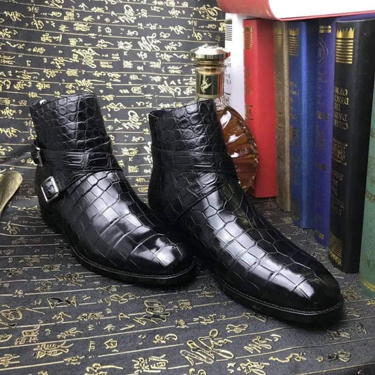 Crocodile Shoes Mens Genuine Crocodile Leather Troy Boot