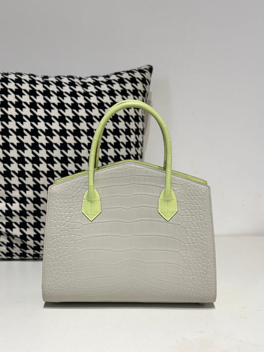 Crocodile Leather Top Handle Bag