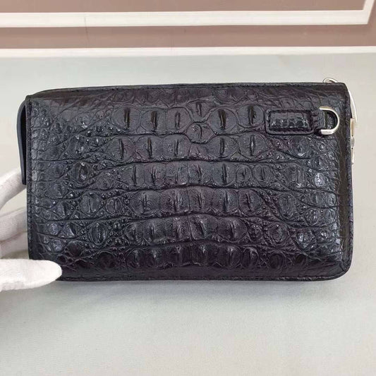 Crocodile Bone Leather Clutch Bag