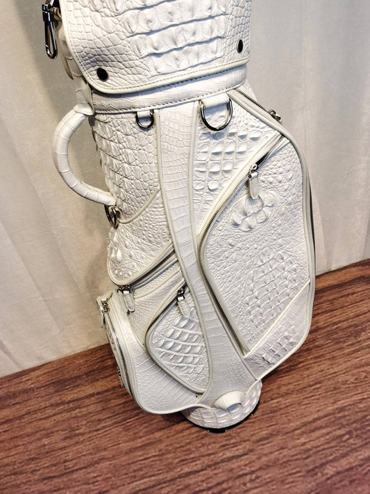 Crocodile Bone Leather Golf Bags ,Golf Sets , Golf Cart Bags & Golf Stand Bags White