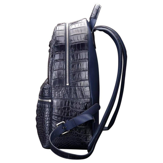 Dark Blue Women's Crocodile Leather Backpack | Rossieviren