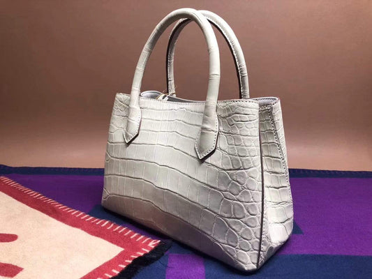 Genuine Crocodile Leather Mini Top Handle Satchel Handbag