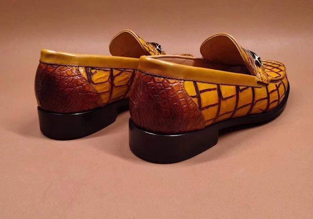 Crocodile Shoes Genuine Crocodile Leather Penny Loafers Slip-On Shoes