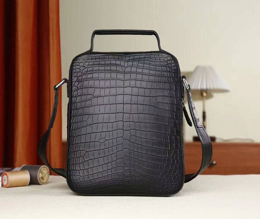 Genuine Crocodile Skin Leather Shoulder Cross Body Handle Bag