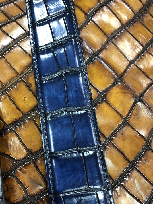 Hand Painted Genuine Crocodile Leather Belt