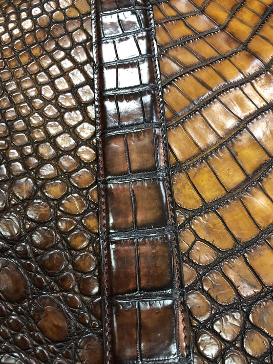 Hand Painted Genuine Crocodile Leather Belt