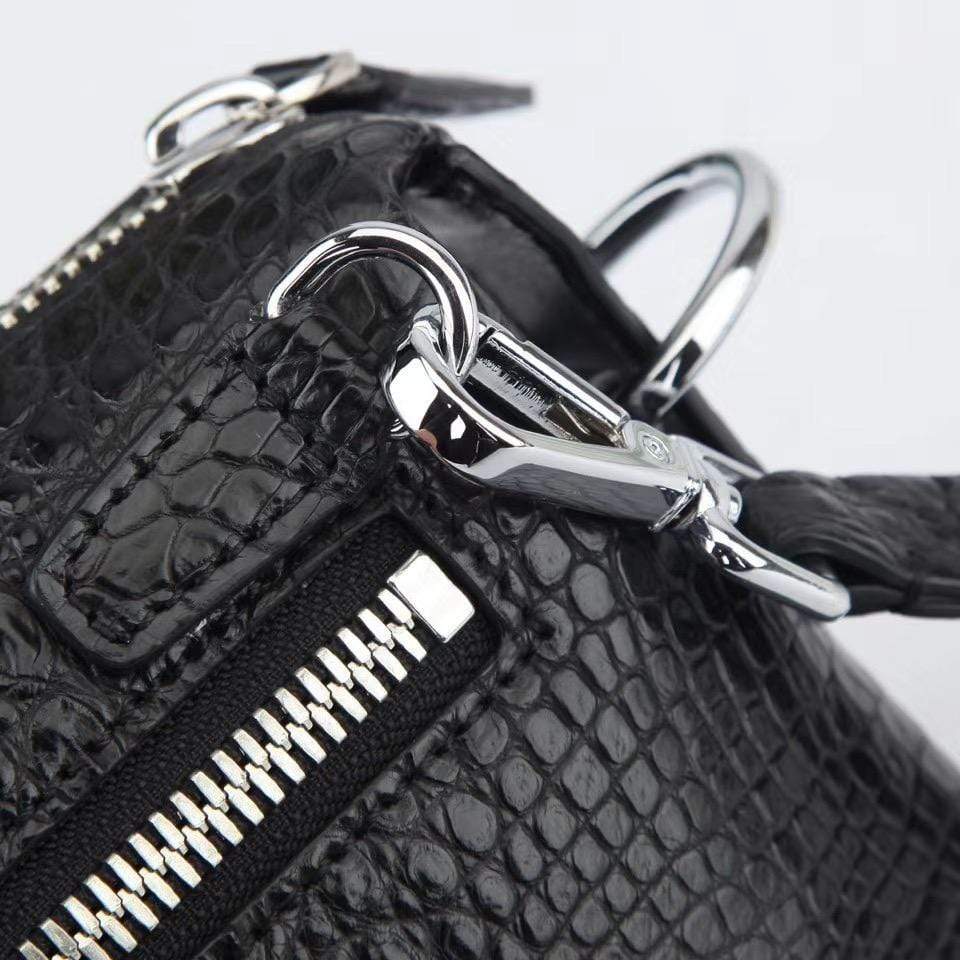 Mens Black Crocodile Leather Handy Clutch Bag