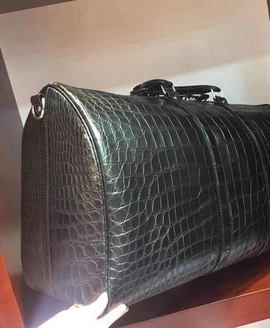 Preorder Genuine Siamese Crocodile Belly Leather Travel Bag