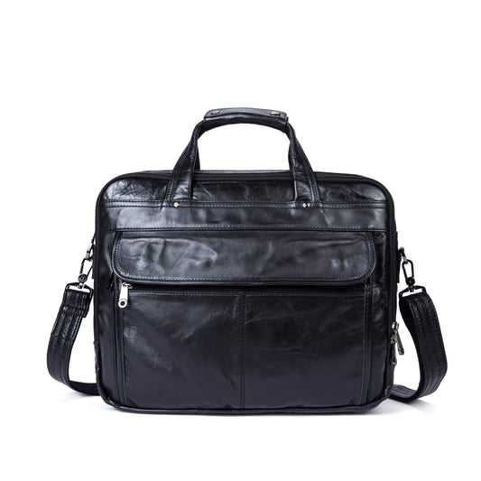 Rossie Viren Men's Vintage Cowhide Leather Luggage Slim Briefcase