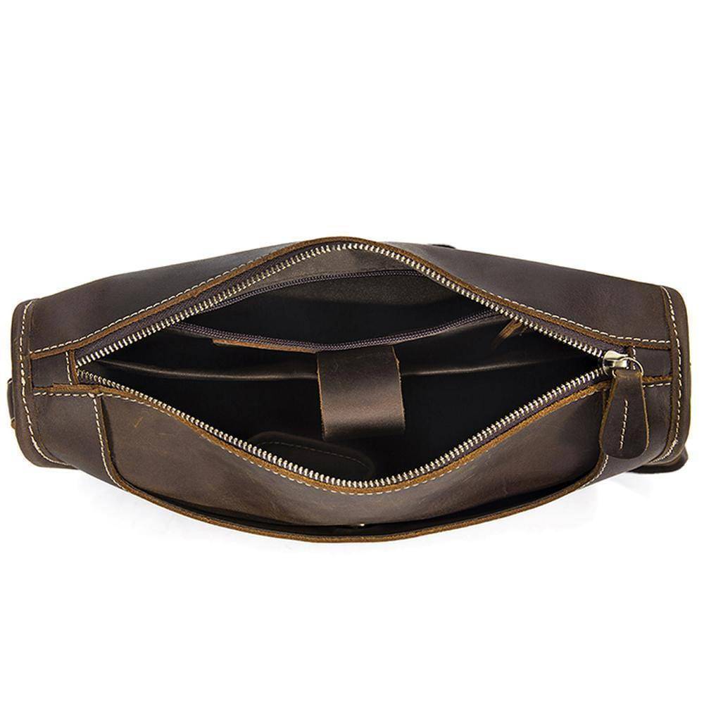 Rossie Viren Men's Vintage Leather Satchel Messenger Crossbody Bag