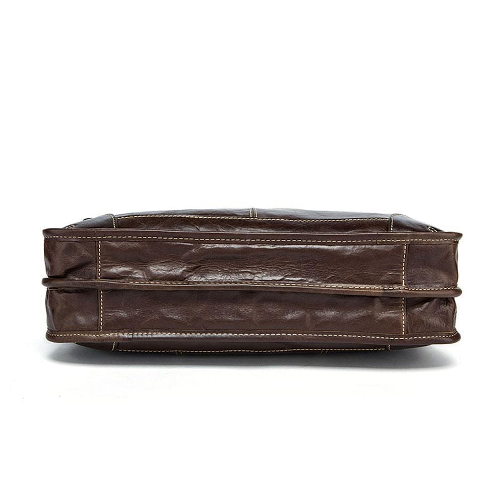 Rossie Viren Vintage Leather Briefcase Messenger Bag