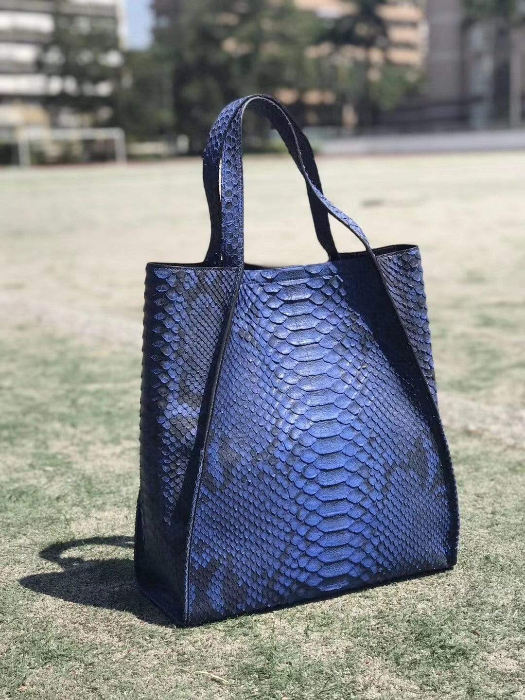 Unisex Genuine Python Leather Large Hobo Bags