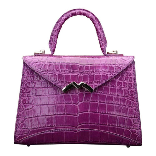 Women's Crocodile Belly Leather Top Handle Bag | Rossieviren