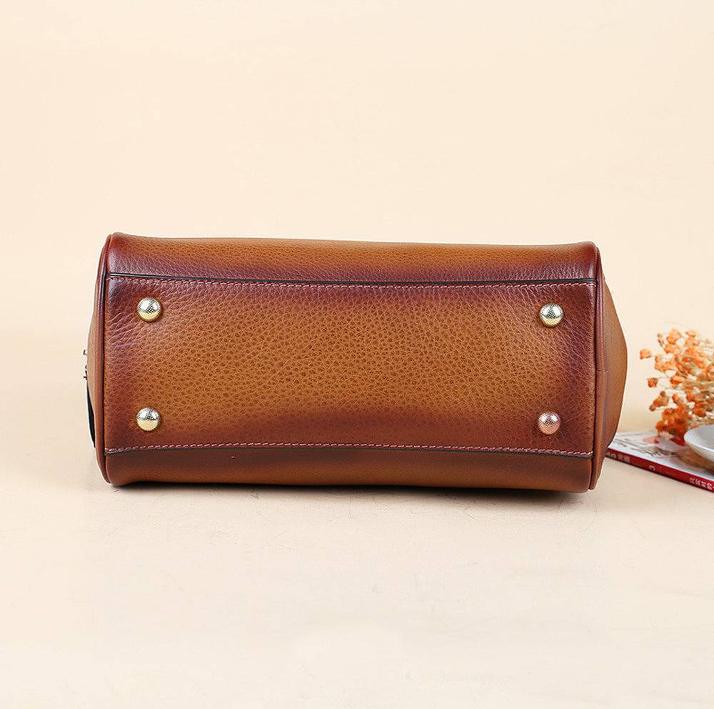 Rossie Viren Women's Womens Vintage Leather Top Handle Bag Medium