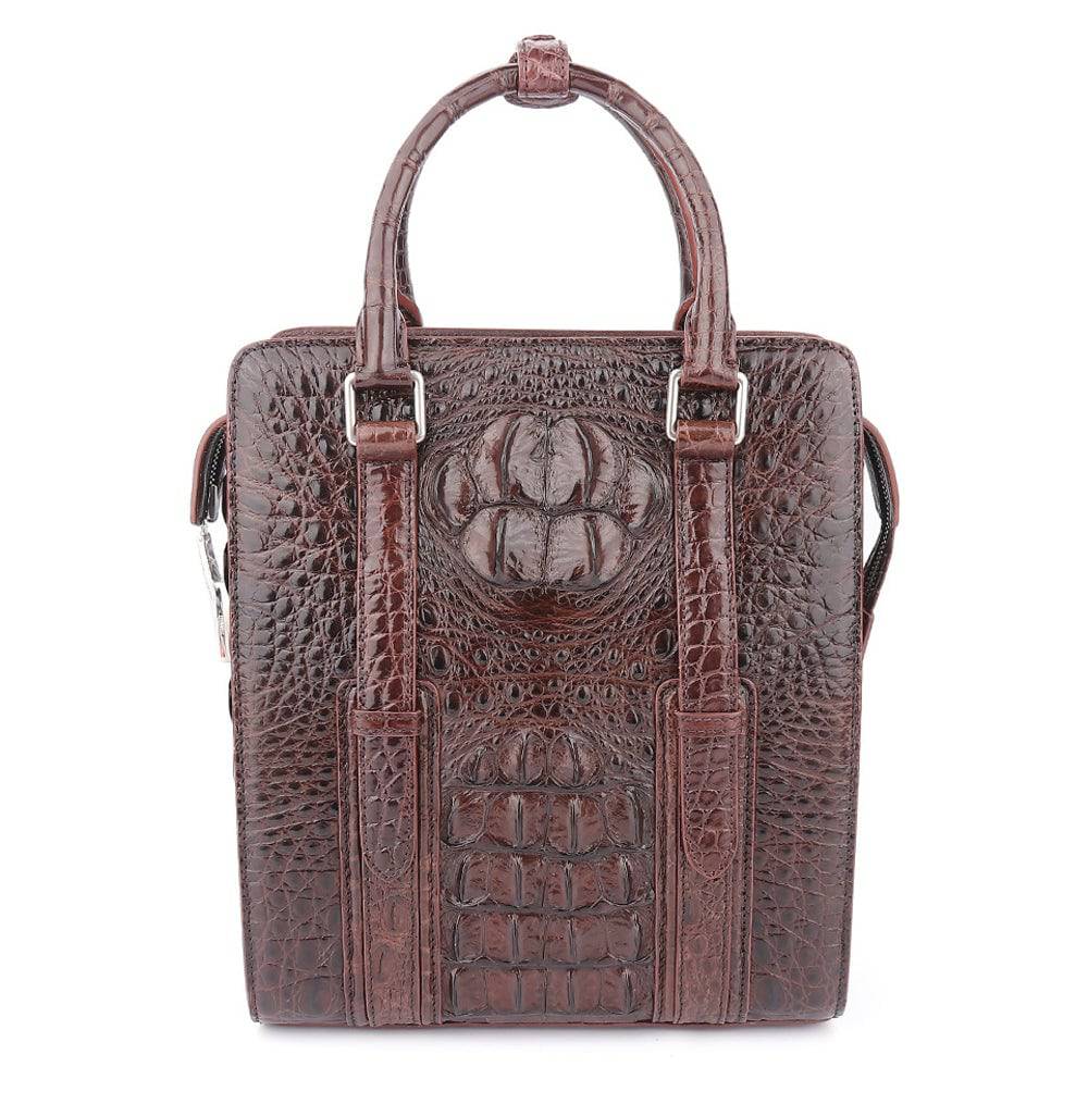 Men's Genuine Crocodile Skin Leather Top Handle  Cross Body Password lock Briefcase Bag