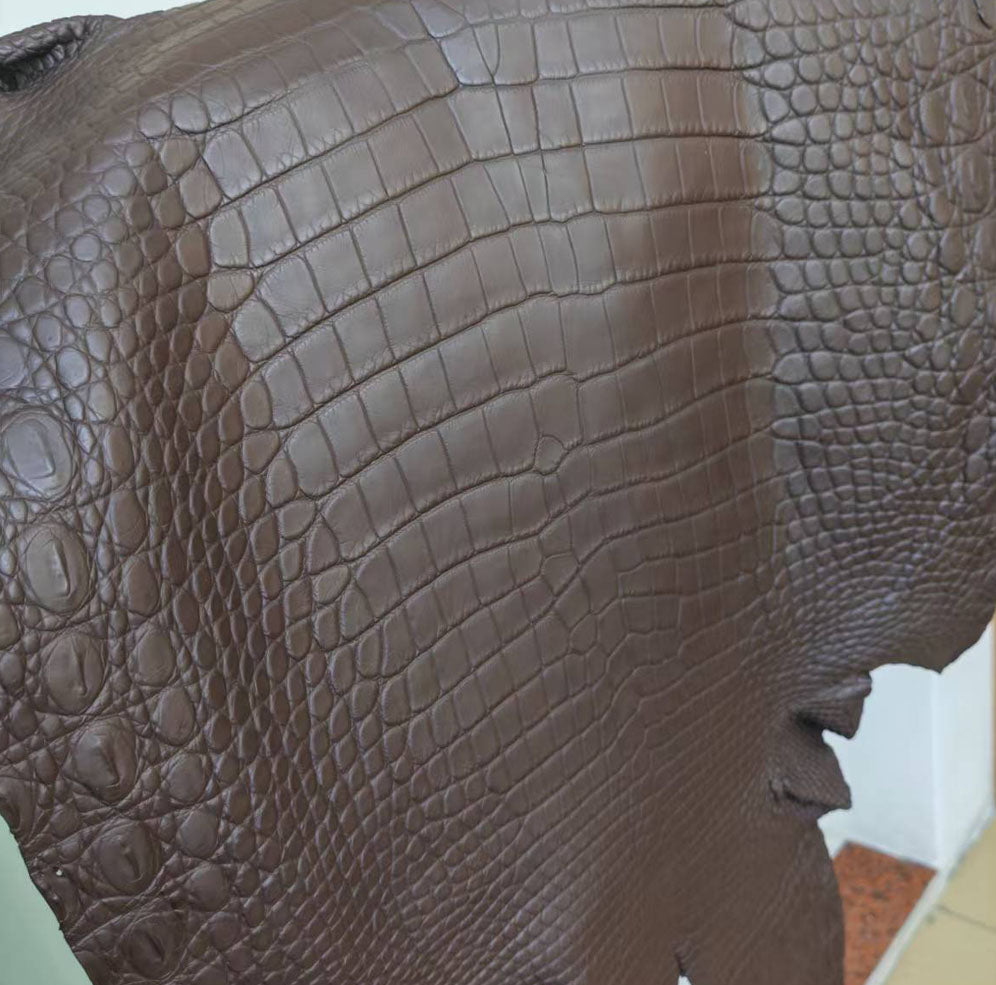 Preorder Mens Genuine Crocodile Skin Leather Card Case Coffee