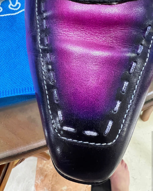 Preorder Crocodile Leather Lace Up Dress Shoes Vintage Mauve