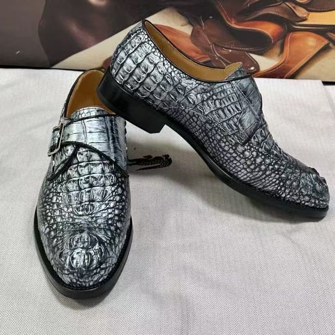 Crocodile Leather Lace-Up Shoes,Crocodile Business Dress Shoes