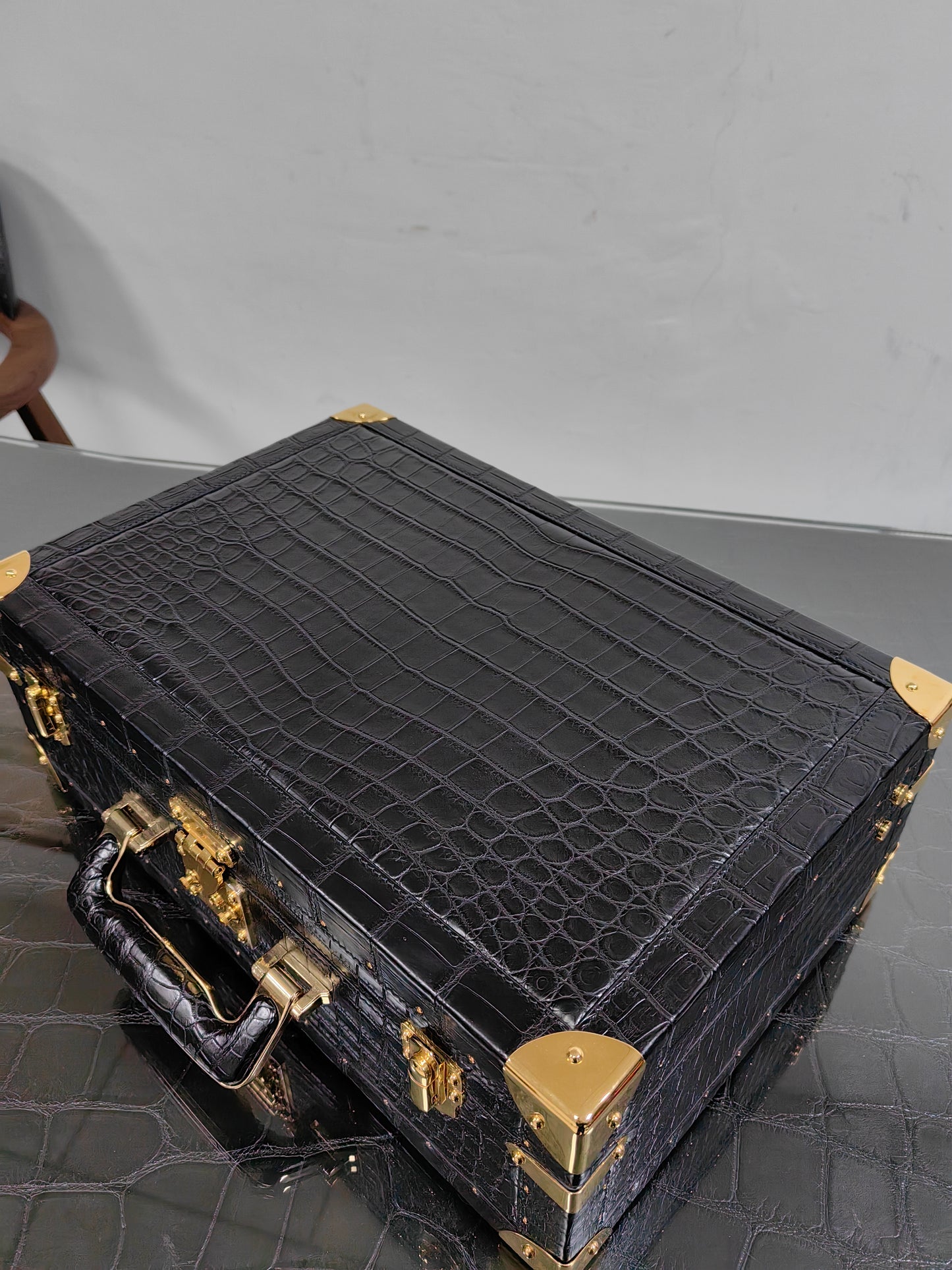 Genuine Crocodile Skin Leather Wine Box Bag