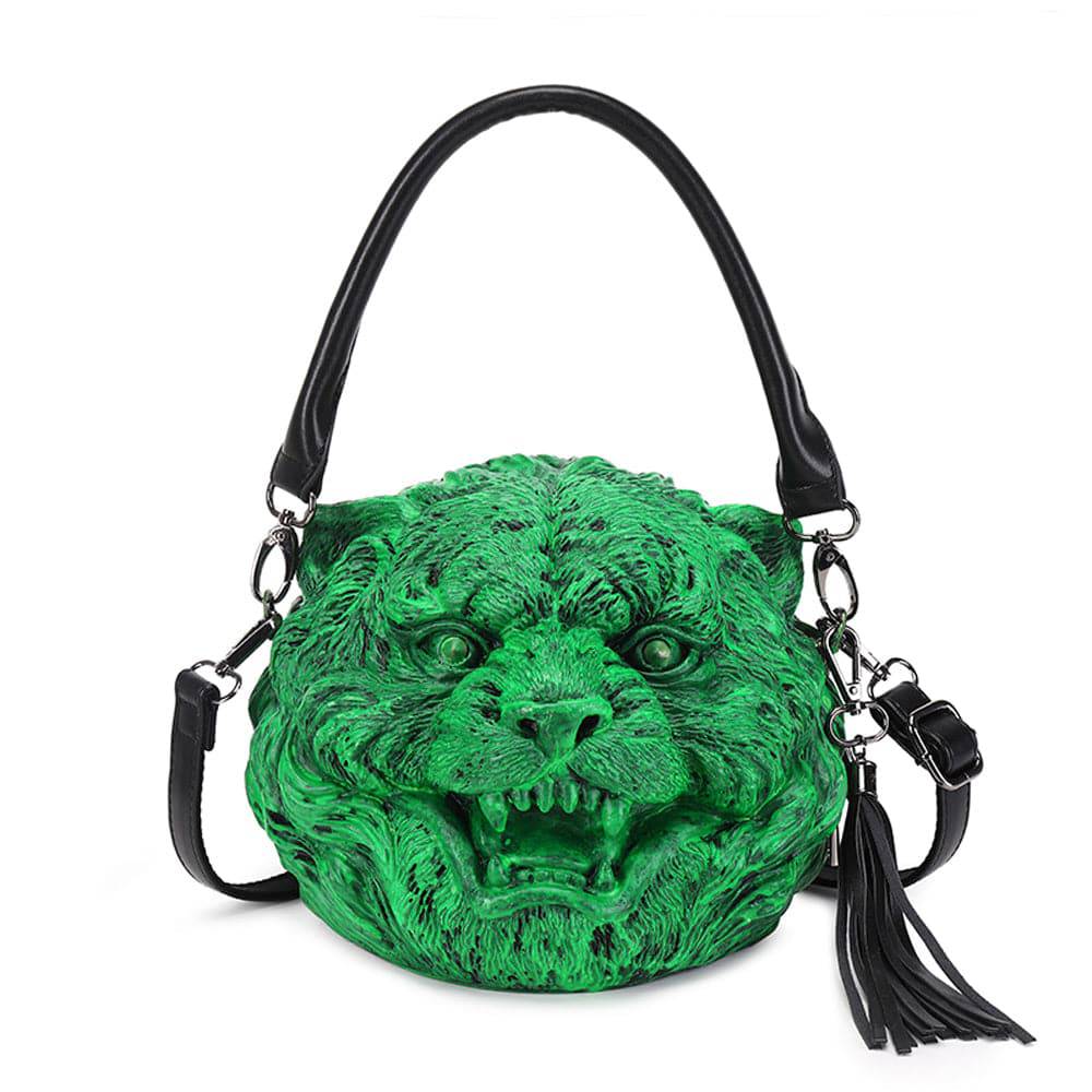3D Backpack, Fashion 3D Happy Small Tiger Head SquareBag, Cross Body Handle Shoulder Bag