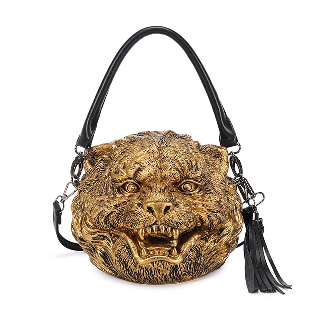3D Backpack, Fashion 3D Happy Small Tiger Head SquareBag, Cross Body Handle Shoulder Bag