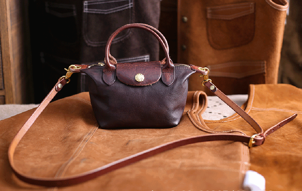 Rossie Viren Women's Womens Vintage Horse Skin Leather Small Top Handle Cross Body Shoulder Bag
