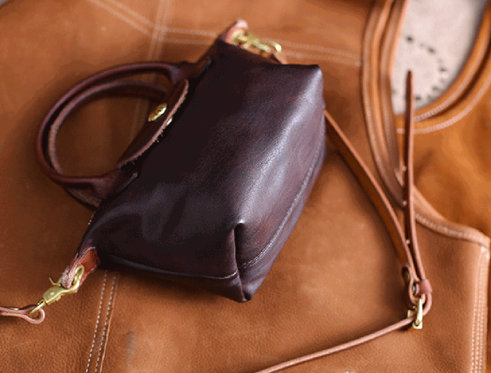 Rossie Viren Women's Womens Vintage Horse Skin Leather Small Top Handle Cross Body Shoulder Bag