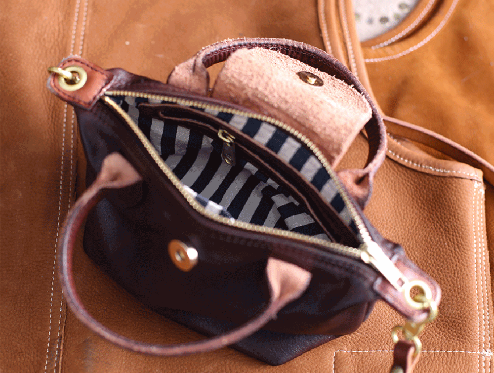 Rossie Viren Women's Womens Vintage Horse Skin Leather Small Top Handle Cross Body Shoulder Bag