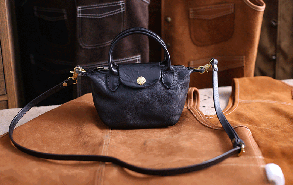 Rossie Viren Women's Womens Vintage Horse Skin Leather Small Top Handle Cross Body Shoulder Bag