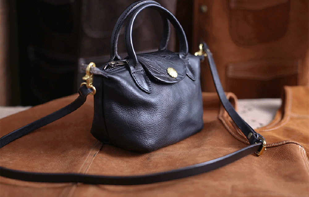 Rossie Viren Women's Womens Vintage Horse Skin Leather Small Top Handle Cross Body Shoulder Bag