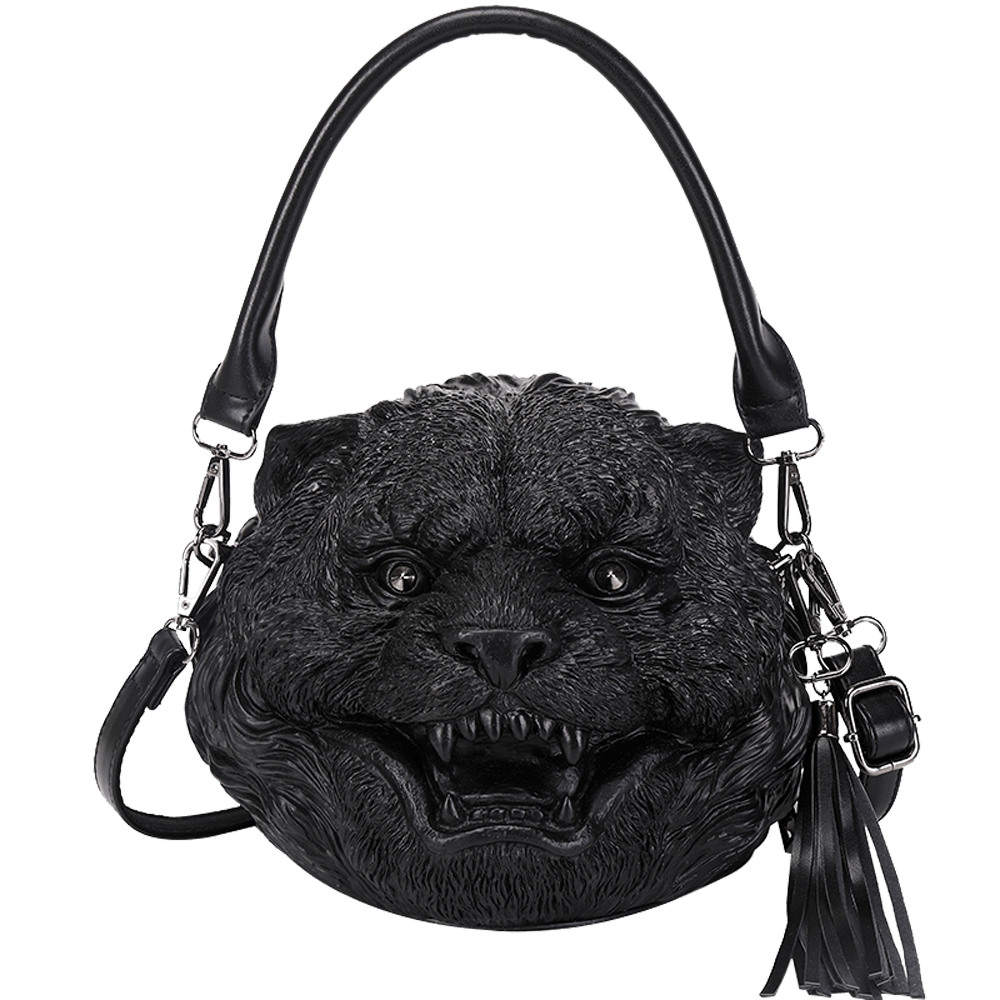 3D Backpack, Fashion 3D Happy Small Tiger Head SquareBag, Cross Body Handle Shoulder Bag