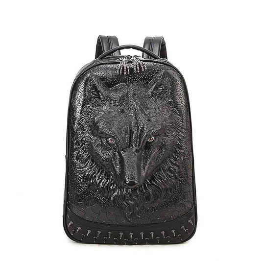 3D Backpack,3D Wolf Face Modeling backpack Without Hat