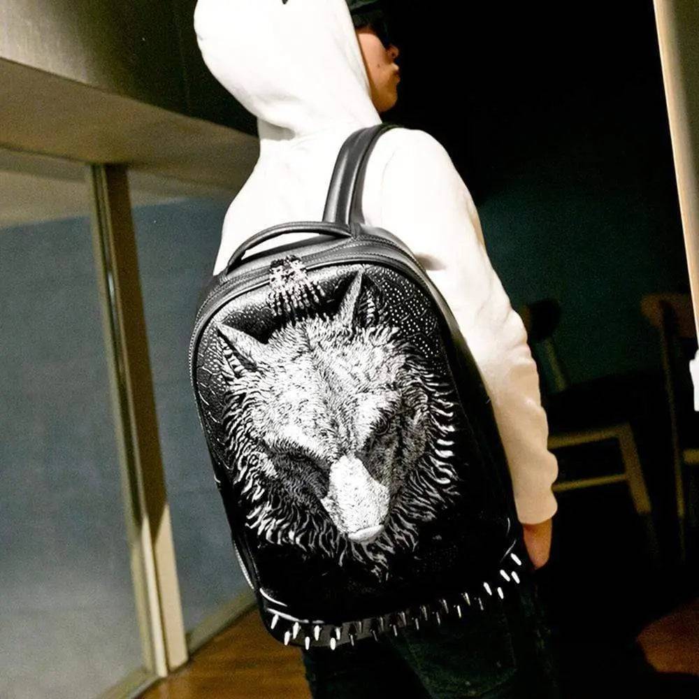 3D Backpack,3D Wolf Face Modeling backpack Without Hat