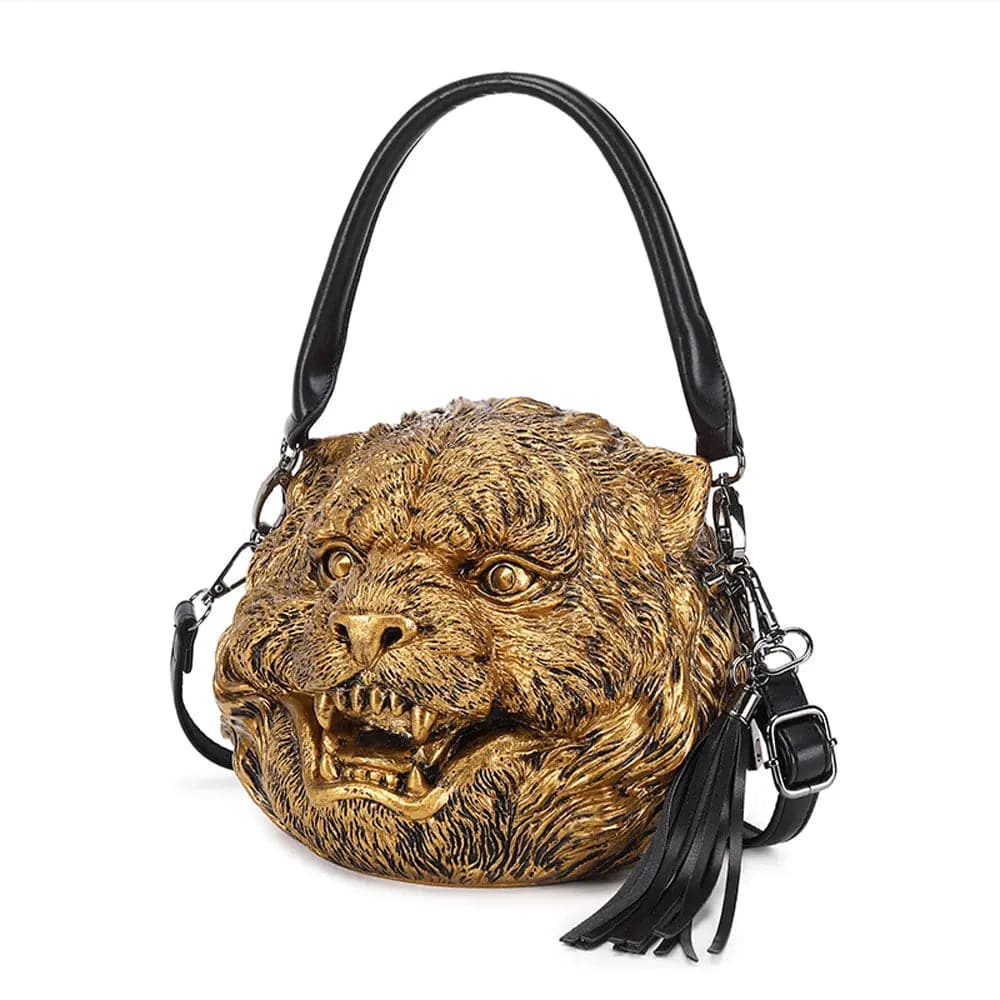 3D Backpack, Fashion 3D Happy Small Tiger Head SquareBag, Cross Body Handle Shoulder Bag