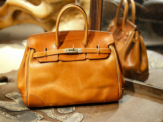 Rossie Viren Women's Unisex Genuine Vintage Vegetable Tanned Leather Satchel Flap Buckle Bag