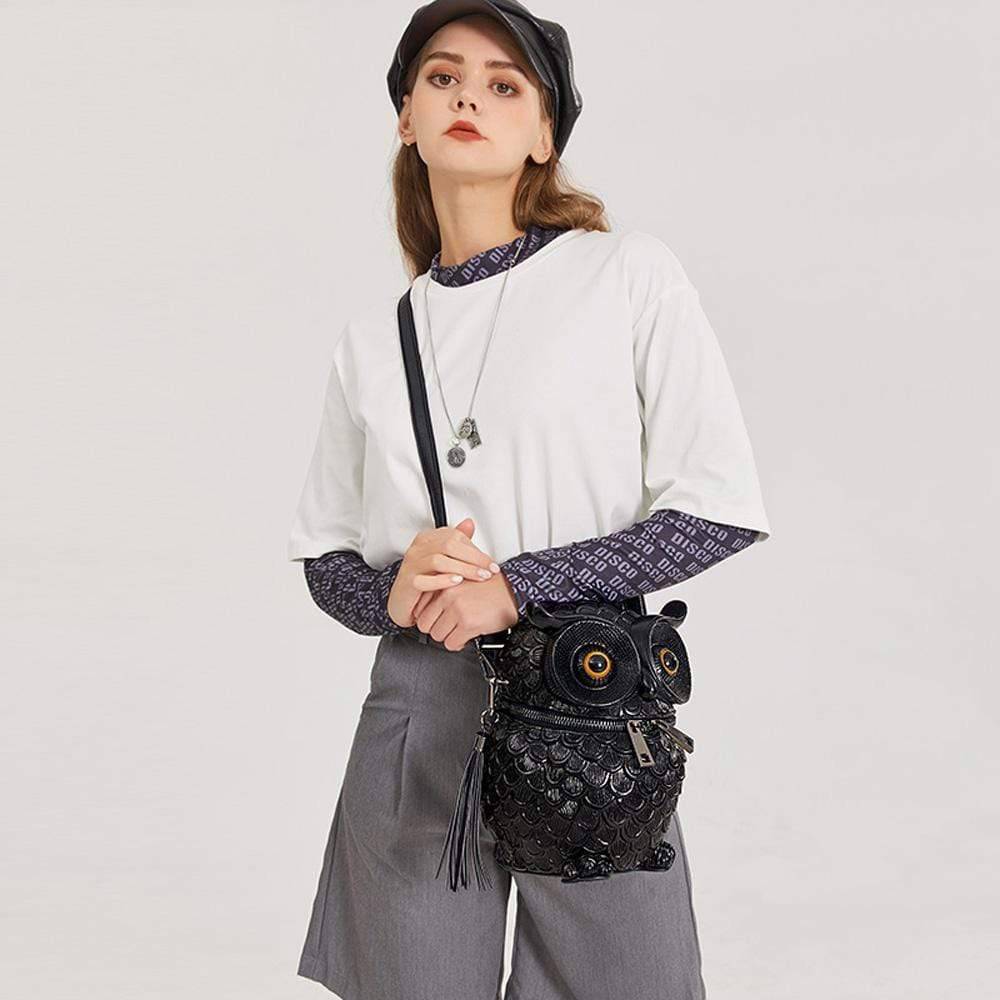 3D Owl Handle Shoulder Messenger Cross body Backpack