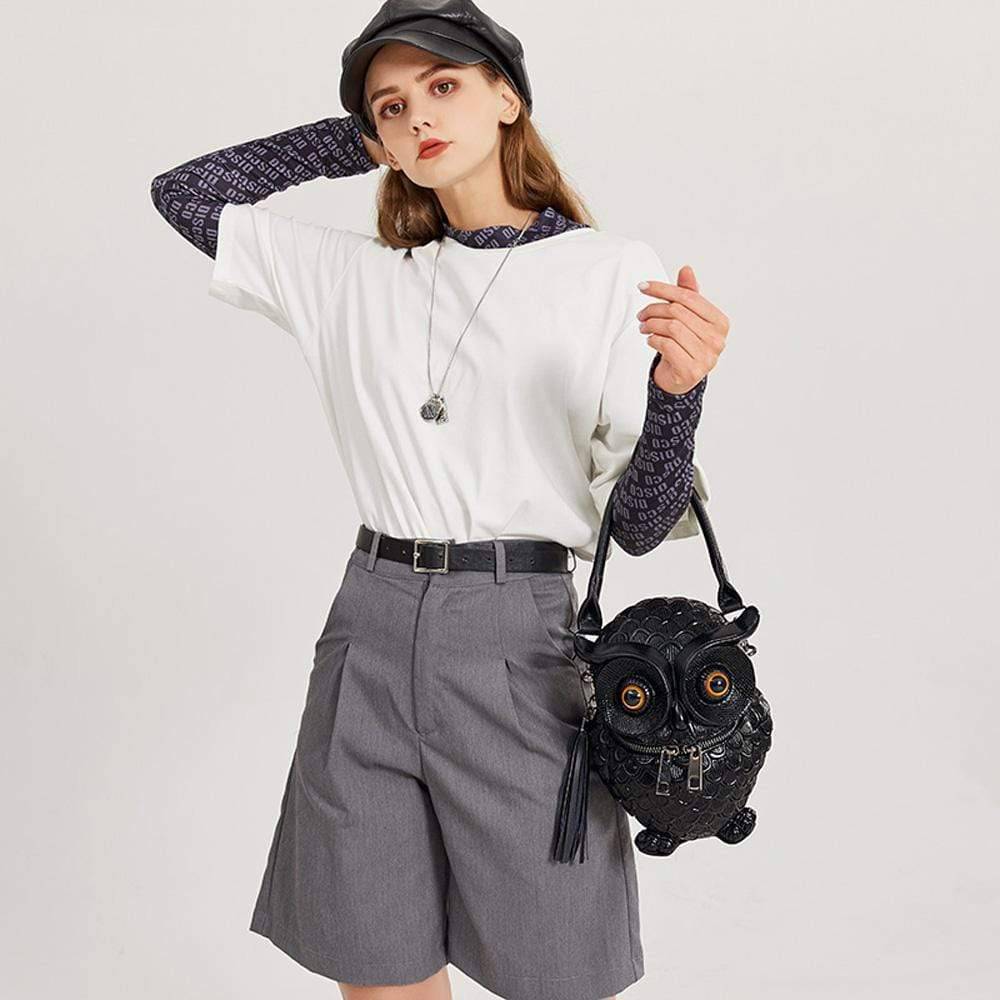 3D Owl Handle Shoulder Messenger Cross body Backpack