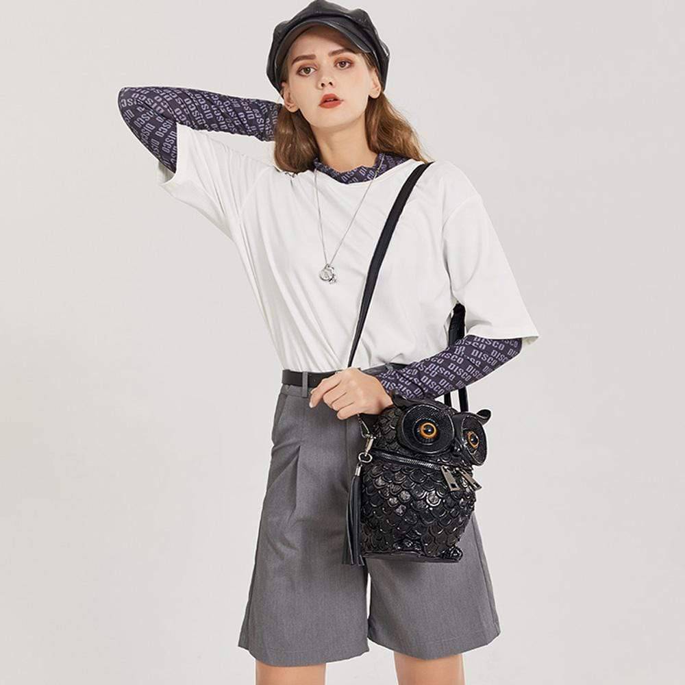 3D Owl Handle Shoulder Messenger Cross body Backpack
