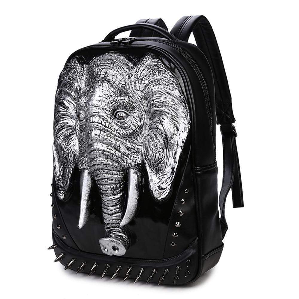 3D Elephant Backpack Studded Knapsacks Laptop Backpack