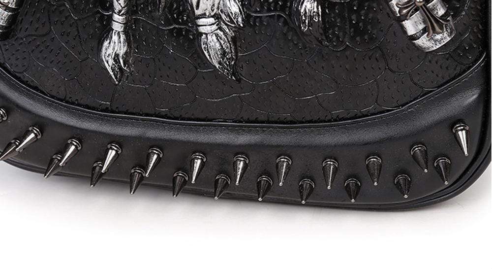 Halloween Backpack Punk Rivets Waterproof 3D Ghost Skull Crown Laptop Computer Knapsack